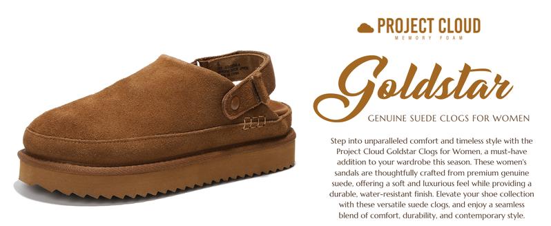 Project Cloud Women's | Genuine Suede Clogs for Women  Memory Foam Water Resistant Clogs Non-Slip Platform Comfort Woman Shoes Classic Girl Footwear - Goldstar