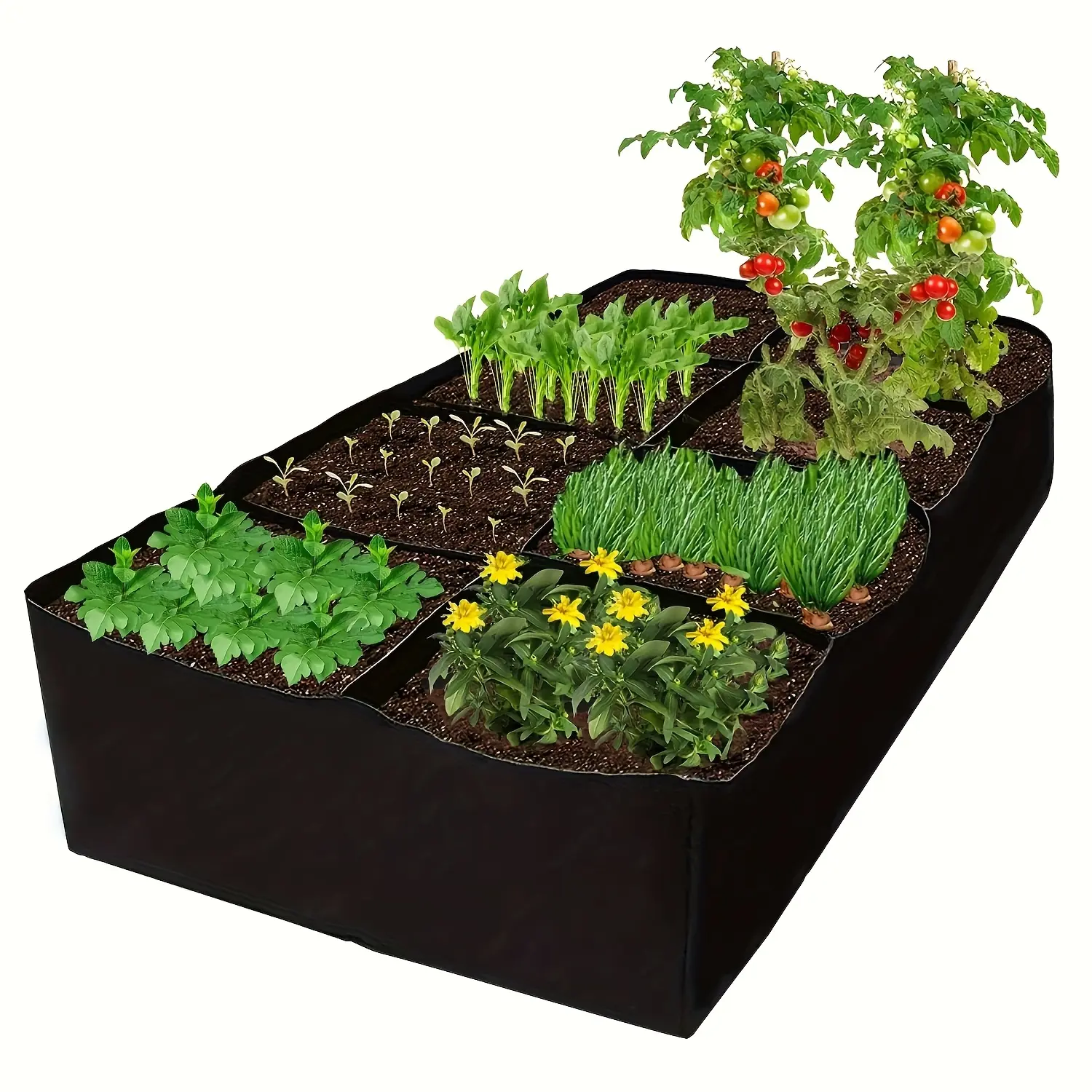 Fabric Elevated Garden Bed, 4 x 2 x 1 ft Grow Bag for Growing Herbs, Flowers & Vegetables, 55 Gallon (Approx. 140.6 L), Planting Bag