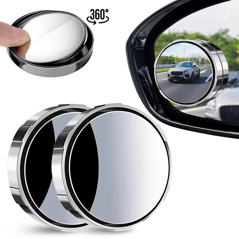 CENPIN 2-Pack 360° Adjustable Blind Spot Mirrors for Cars, HD Convex Rearview Side Mirrors with Wide Angle View, Frameless Safety Mirrors for Cars, SUVs, Trucks & Vans