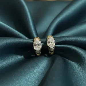 Elegant Gold-Tone Padlock Earrings with Cubic Zirconia Accents for Women's Fashion Jewelry