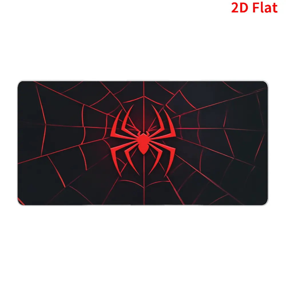 A Large Gaming Mouse Pad with original design,a Red And Black Spider Web. It Is Non-Slip, Durable, And Has a Rubber Base, Making It a Great Addition to Any Office Desk.