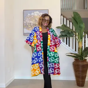 Ankara Patchwork Kimono, Abstract Pop Art Kimono