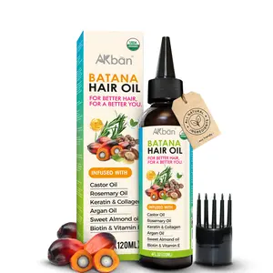 AKban Batana Hair Oil Infused with Castor Oil & Keratin for Stronger Thicker Hair Care 4FL.OZ 120ML Lightweight Blend Hairgrowthoil  Haircare with Rosemary & Biotin plant extract