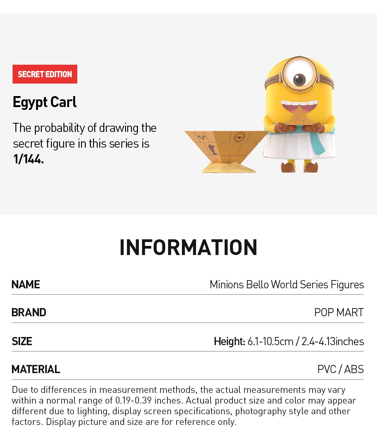 POP MART Minions Bello World Series Figures, Blind Box