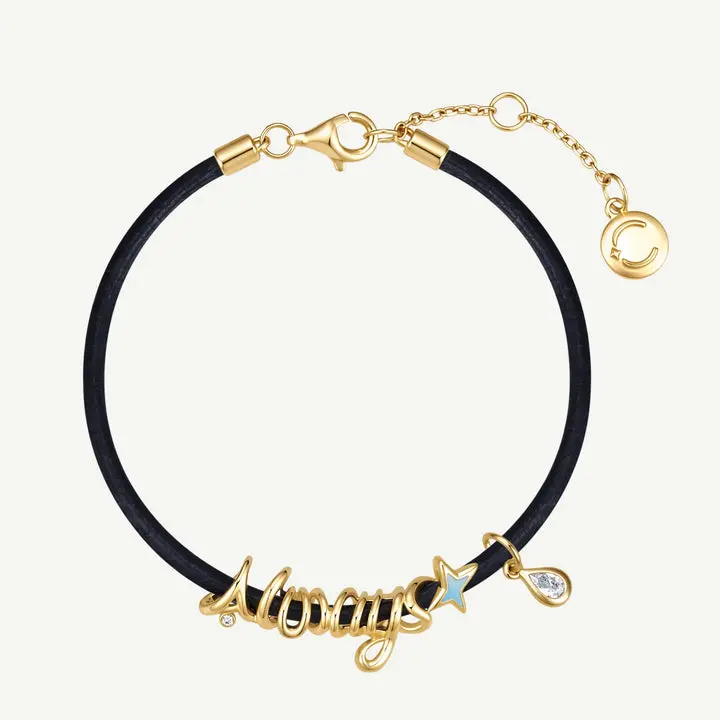 Harry Potter "Always" Bracelet, Severus Snape Tribute with a Silver Snake Chain & Cubic Zirconia Teardrop, Unisex Jewelry Collectible, Severus Tribute, Teardrop Stone, Collectibles, Chain Bracelet, Interwoven Letters, Collectible Gift