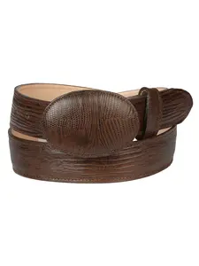 El General Men’s Cowboy Belt Imitation Lizard Leather - Brown  44678