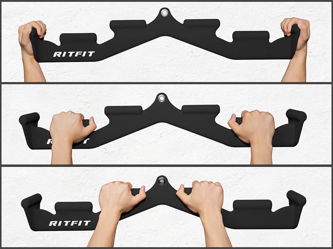 RitFit All-in-one Multi-Grip LAT Pull Down Bar(pink/black/red)