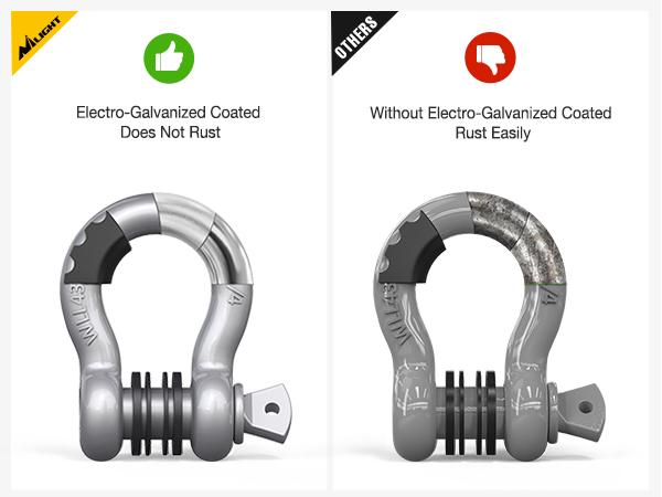 Nilight 2 Pack 3/4" D-Ring Shackle with 7/8" Screw Pin 41,887lbs Break Strength, Heavy Duty Off Road Recovery Shackle with Isolators Washers for Use with Tow Strap, Winch, Off-Road Truck Vehicle