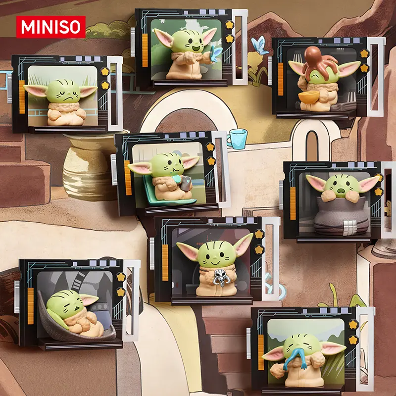 MINISO Star Wars Mandalorian Grogu Mystery Blind Box, Cute Baby Yoda Training Day Mini Figure Series | Kawaii Desk Decor Collectible Toy Gift for Star Wars Lovers
