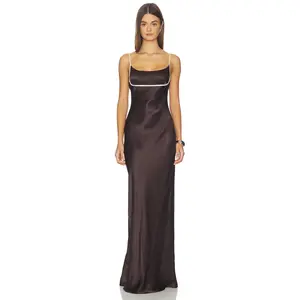 Bec + Bridge Marcy Cowl Maxi Dress in Dark Chocolate & Snow