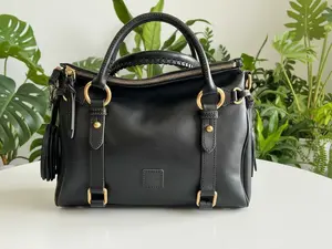 Pre-owned Dooney & Bourke Leather Shoulder Bags Black Florentine Satchel 38 NEW