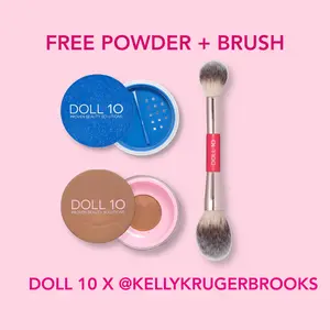 Blur & Bronze Bundle | WaterBlur Powder and Warming Powder Duo with Double-Ended Brush