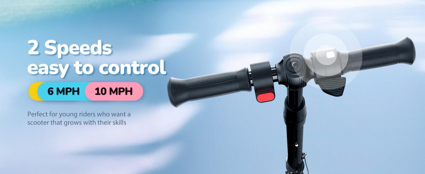 【Joy E-Glide】Kids Electric Scooter with LED Display, 10 MPH Top Speed,15 Miles Range, 2 Speed Modes, Disc Brakes, UL Lithium Battery, Aluminum Alloy Frame,5-Inch Flash  Wheels Foldable Electric Scooter forAges 6-14