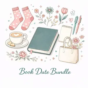 Blind Date with a Book Cozy Bundle - Includes choice of book genre, color scheme, drink, snacks, and more cozy items (items may differ based on stock)