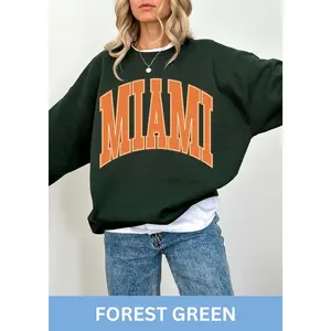 Miami Sweatshirt, Oversized Sweatshirt, Miami Football Shirt, Miami Basketball, Gift, Miami Fan, Football Sweatshirt, Crewneck, Basketball