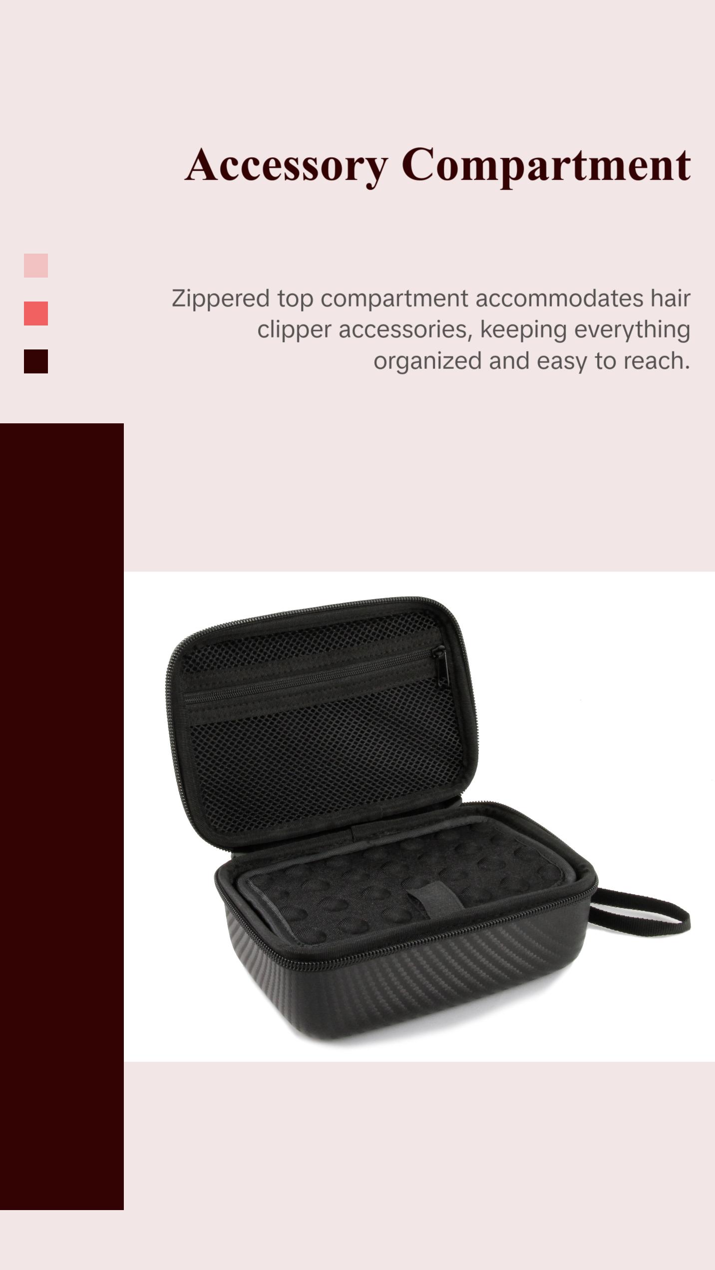 CASEMATIX Barber Blade Case for 12 Metal Clipper Blades - Removable & Durable Storage with Custom Padded Slots & Zippered Compartment for Andis/Oster/Wahl/Babyliss Compatible Blades
