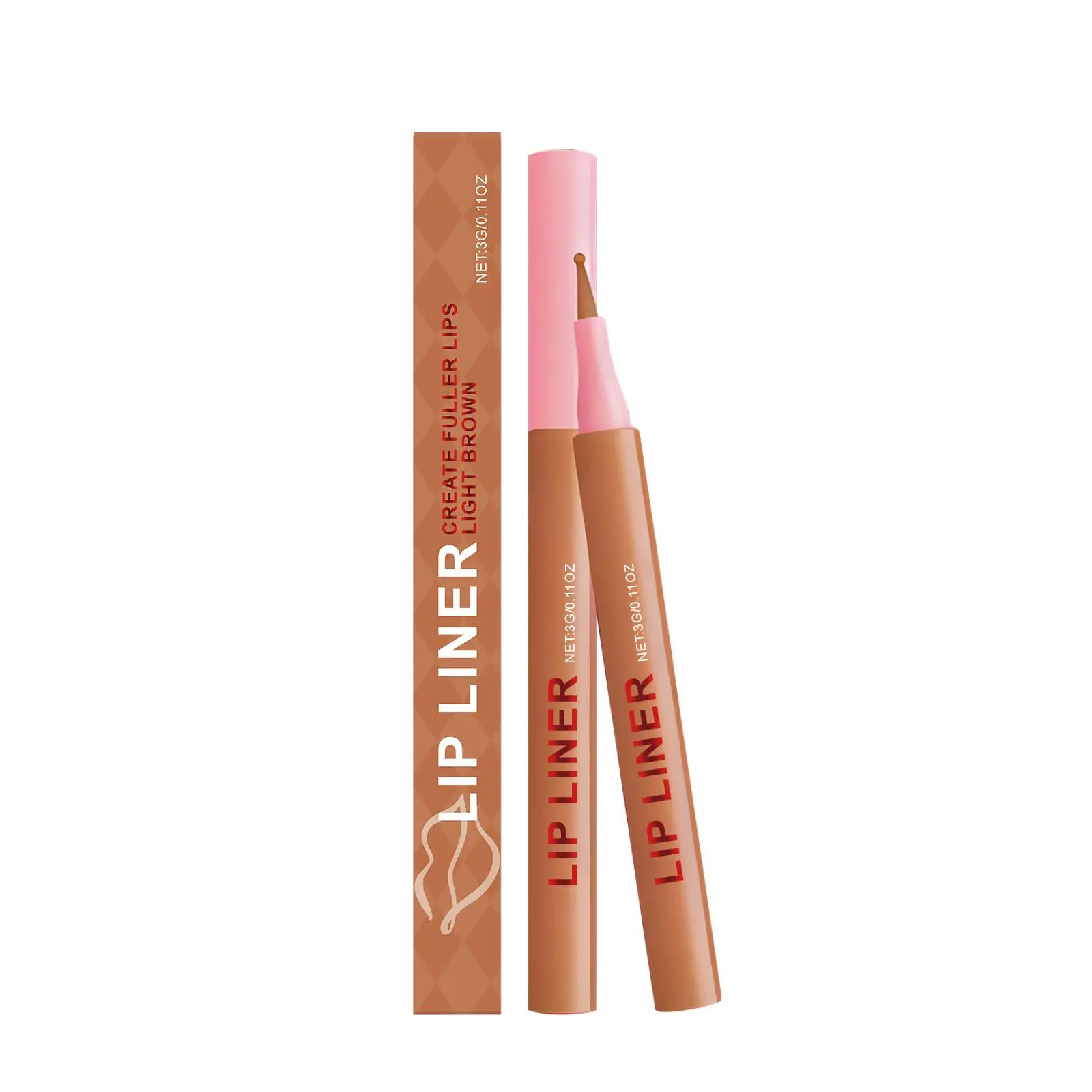 The Light Brown Waterproof Lip Liner Pen Can Be Used To Outline The Lip Lines In Daily Life. It Is Easy To Apply Makeup And Makes The Makeup Look Natural And Colorful For Commuting