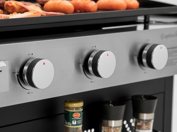 Kitchen Academy 27 Inch Flat Top Grill with Ceramic Coated Cast Iron Pan, 3-Burner Propane Gas, Nonstick Design, Portable Kitchenware Travel Bbq #FathersDayGift