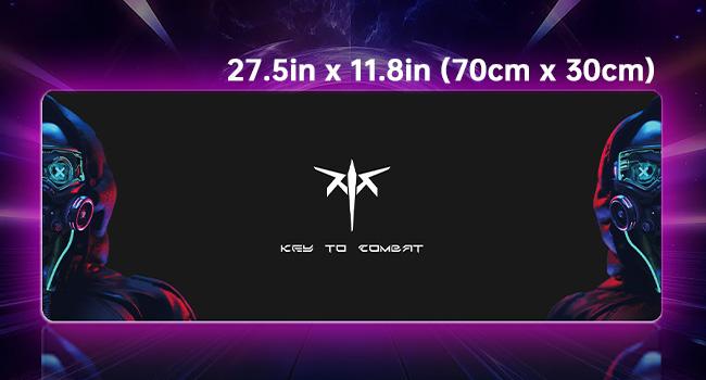KTC Mouse Pad Design For Gamers, 27.5 x 11.8 in Natural Rubber, Oversized Cloth Surface, Color Box, Neatly Stitched Edges