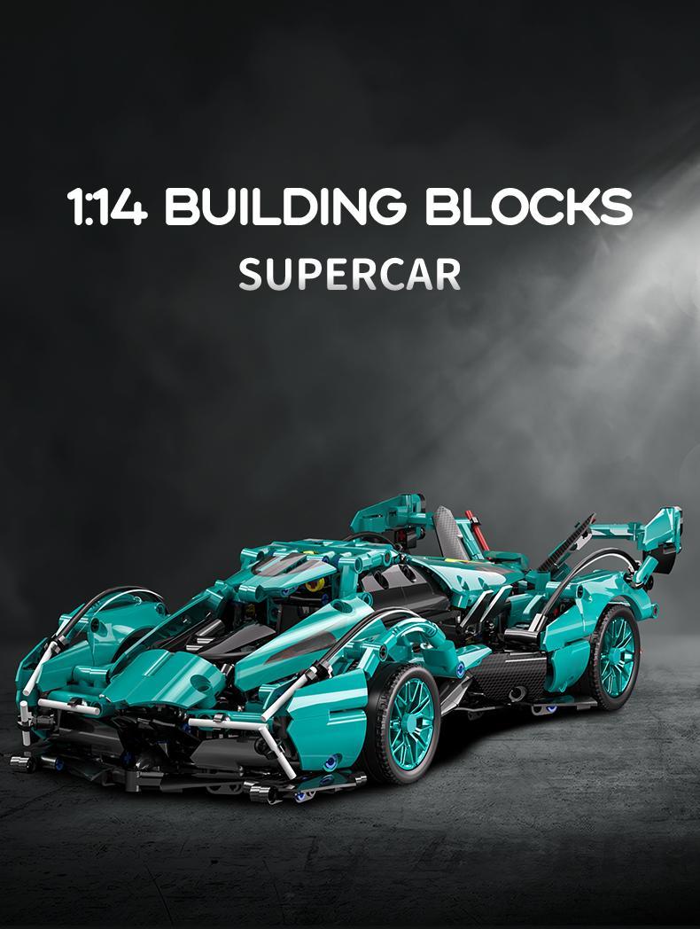 1:14 Static version】 Black gold V12 building blocks assembled