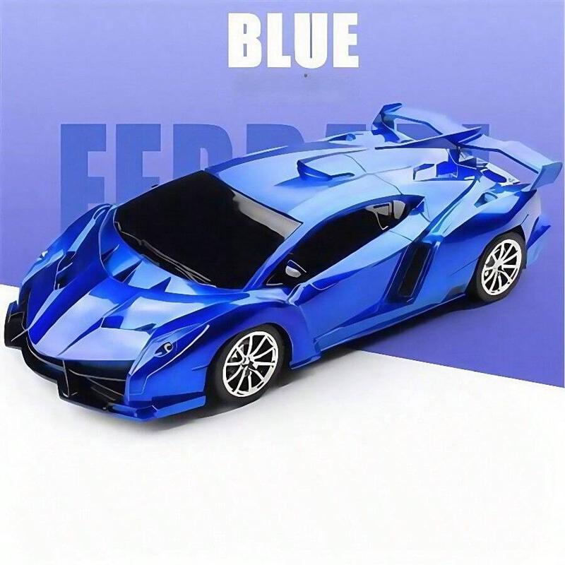 Remote Control Car High Speed Drift Racing Super Sports Car with LED Lights All Terrain Tires RC Toys for Boys Girls Birthday Gift Blue