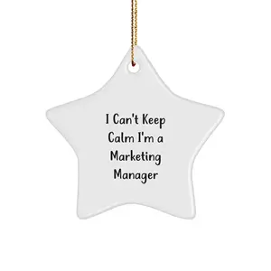 Funny Marketing Manager Christmas Star Ornament Gifts for Friends, Funny Office Decorations, I'm A Marketing Manager Star Shaped Gift