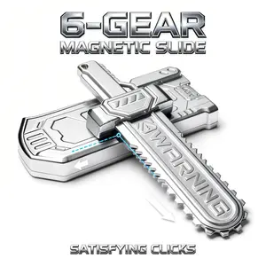 Magnetic Ejection Sword Fidget Slider Gunmetal Adjustable 6 Gear Tactile EDC Toy gift Anxiety Relief Focus ADHD Sensory Fidget Gadget with Click Sounds home decor crafts visual fidget toy