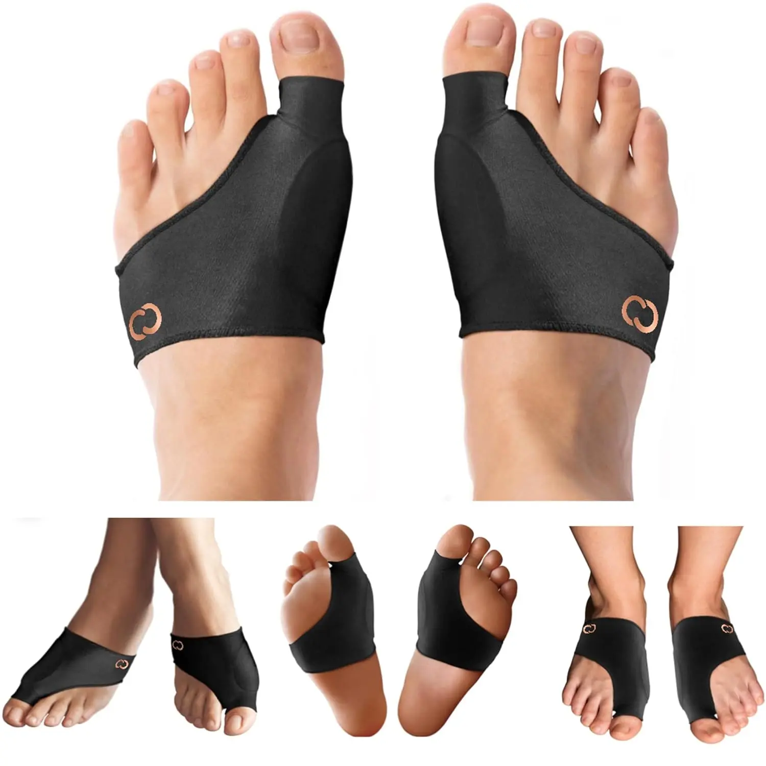 Copper Compression Bunion Sleeve for Men & Women, Smooth Fabric, Cushioned Side-Foot Support, Shoe Accessory Alternative to Insoles