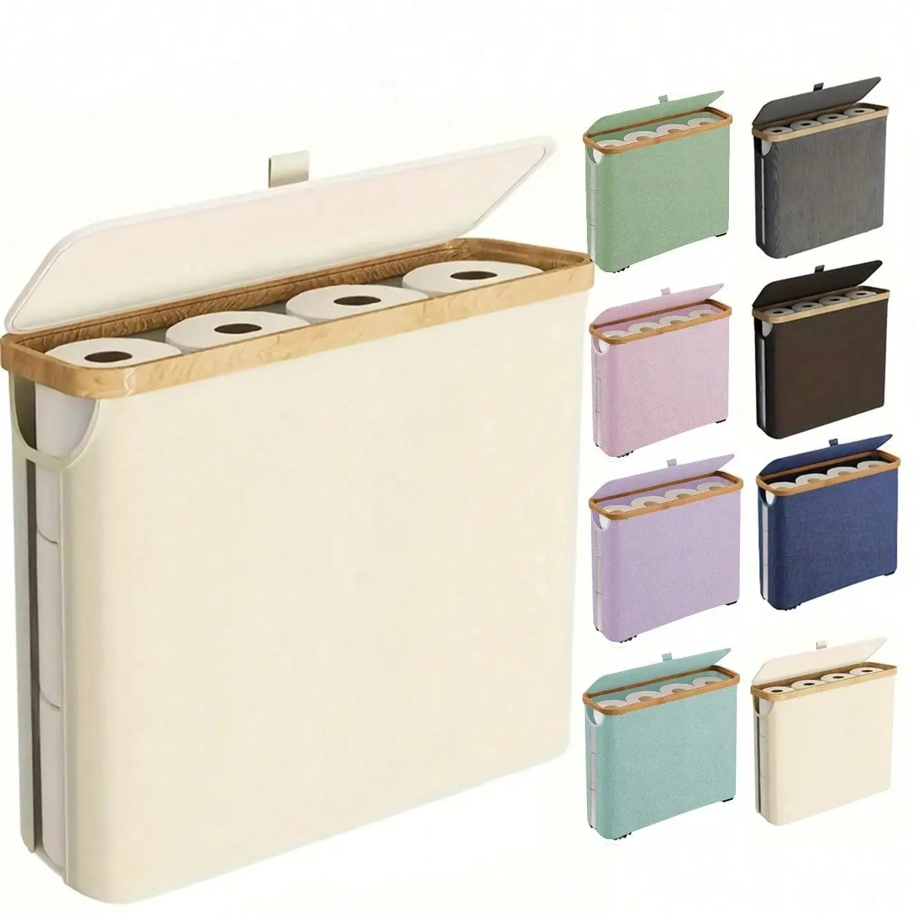 Bathroom Accessories Organizer - 12-Roll, 30L, Polyester, Classic, Water-Resistant, Stackable, Foldable, Eco-Friendly, Single-Piece, Space-Saving Home/RV Storage Basket, Traditional