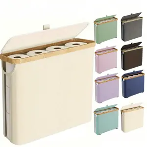 Toilet Paper Storage for 12 Rolls, Stackable & Foldable - The Ultimate Bathroom Organizer - Single-Piece Water-Resistant Basket - Elegant Toilet Paper Storage Holder with Space-Saving Design