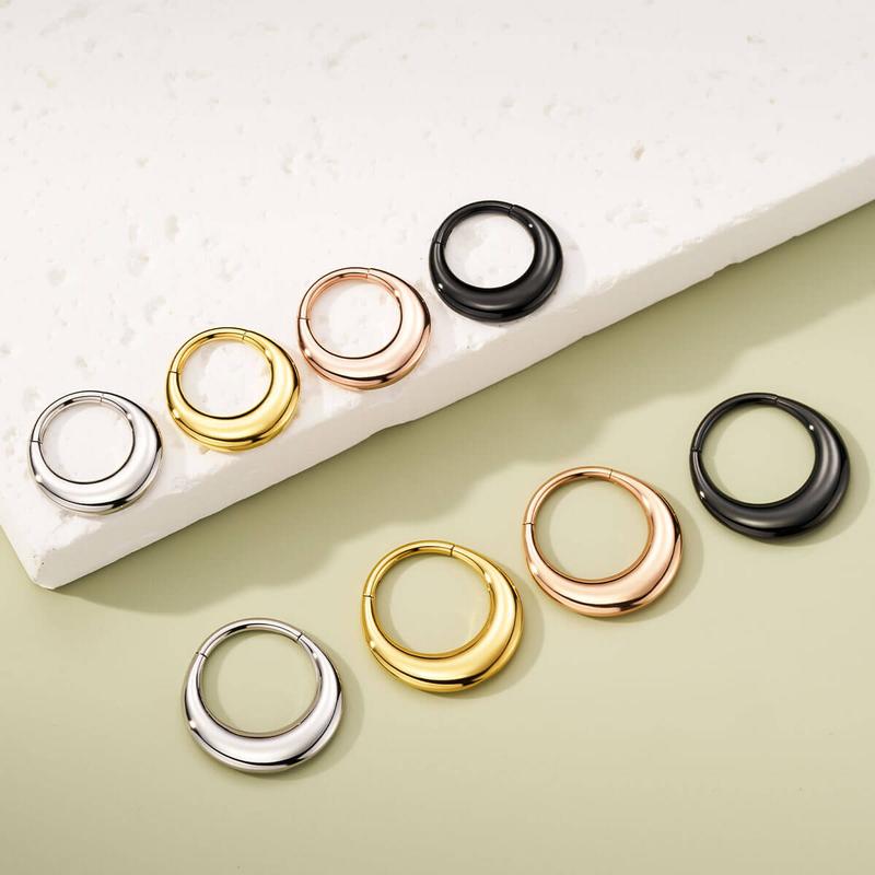OUFER 16G Chunky Bubble Hinged Segment High Polish Nose Septum Daith Ring in Silver, Gold, Rose Gold & Black - 316L Stainless Steel