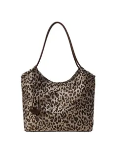 Large-Capacity Fashionable Leopard Print Tote Bag, Women's Leopard Print Casual Handheld Shoulder Bag, Suitable for Work & Daily Use, Suitable for All Seasons Commuting outdoorfun