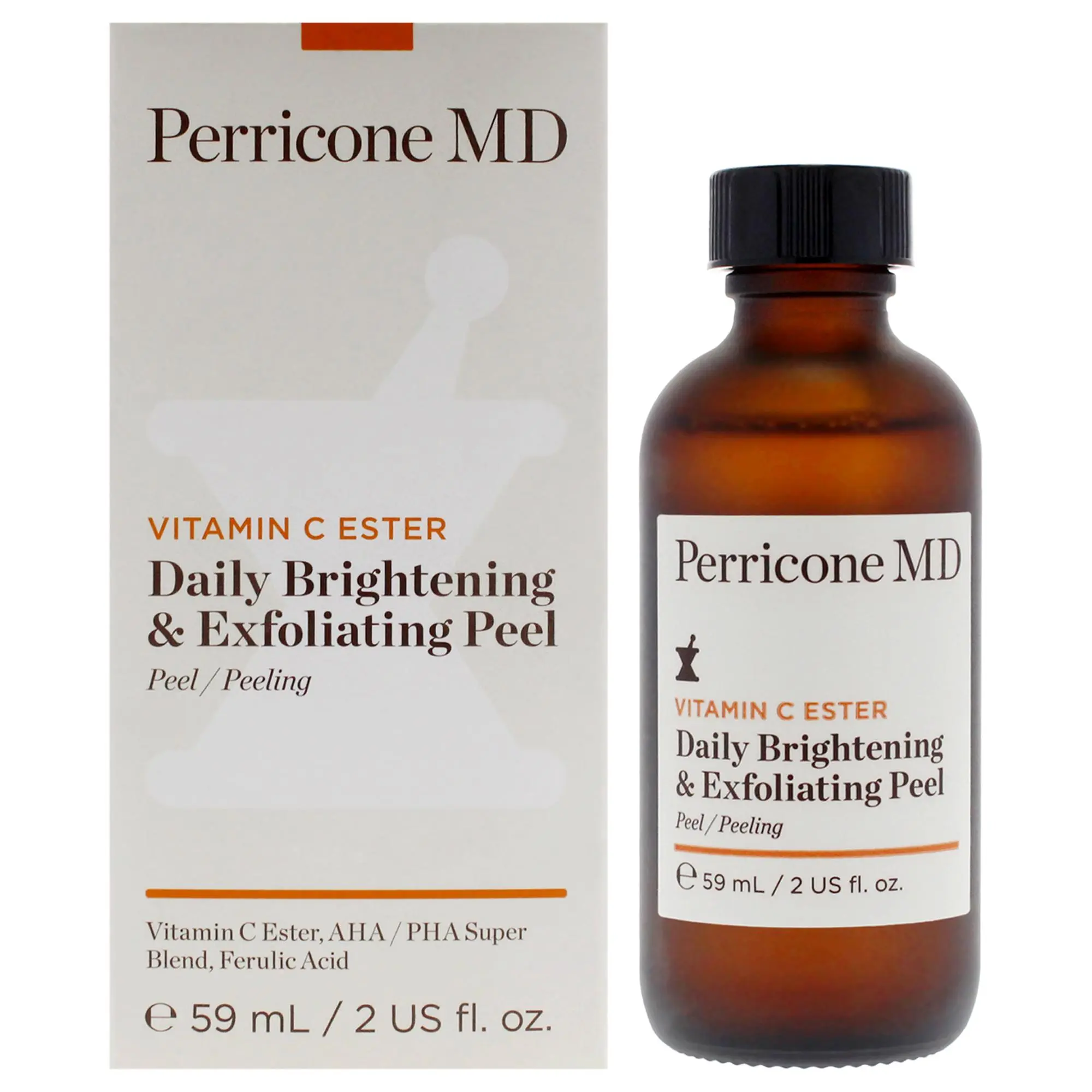 Perricone MD Vitamin C Ester Brightening, Exfoliating Peel Treatment for Unisex - 2oz Exfoliate Skin Solution