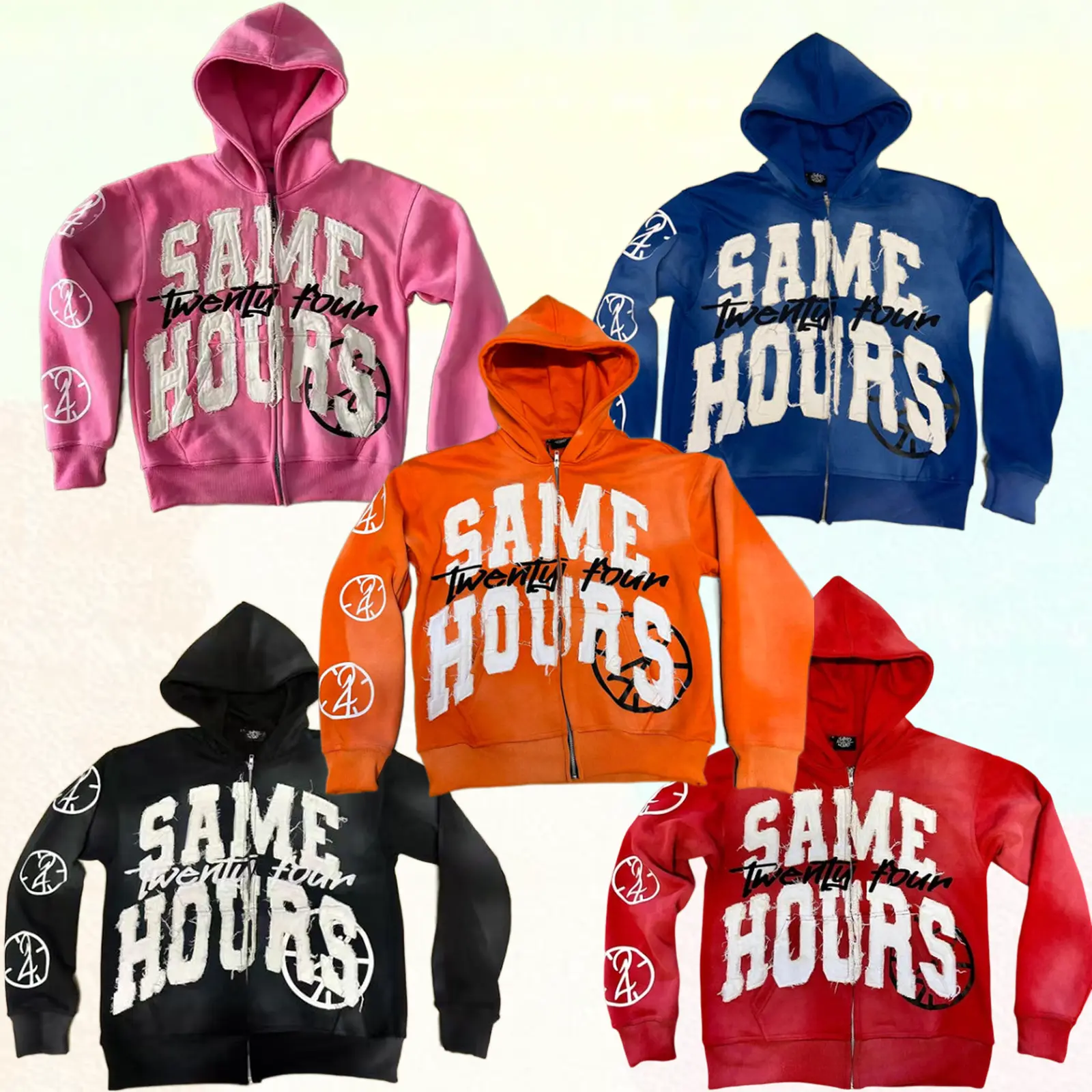Fashion Graphic Letter Sweatsuit Hoodie Same Hours Hoodie Clothing