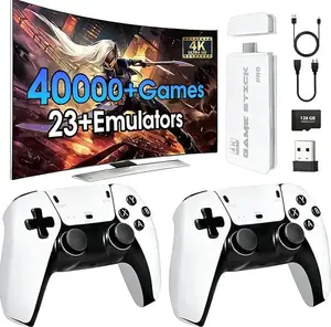 2026 New Upgrade 1.0 Retro Game Console with many Built-in Games  Emulators 2 Wireless Controllers 4K Output & 128GB SD Card Great for Kids & Adults - Portable Gaming System Holiday Gift
