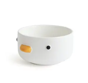 PURROOM Cute Duck Bowl, Handmade Glaze Duck Safety Ceramics 17oz Soup Bowls, 4.6'' Rice Bowl. (500ML)