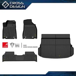CROSSDESIGN  TPE Floor Mats & Cargo Liner Black 4Pcs Fit For 2013 Lexus RX270 All Weather