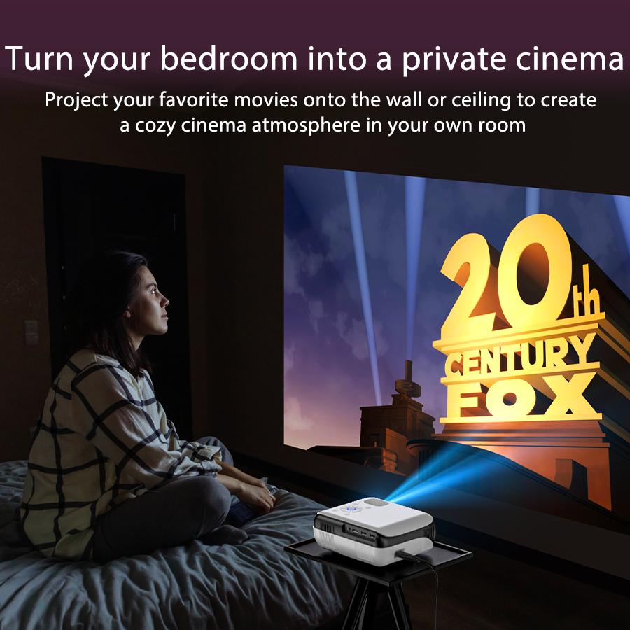 Happrun TK-H1 1080P Bluetooth Projector | Portable Mini H1 Projector for Home Theater, Bedroom Cinema, Outdoor Movies & Camping | Connects to Smartphone, iPhone, HDMI, USB, TV Stick, Fire Stick, PS4, PS5 | Bright Screen & Easy Setup