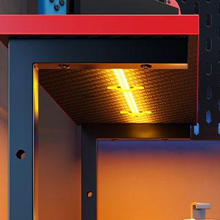 Bestier 44" Gaming Desk with RGB LED Light–Reversible 4-Tier Storage Shelves, Hooks, Cup holder and Magnets Bestier 44" Gaming Desk with RGB LED Light–Reversible 4-Tier Storage Shelves, Hooks, Cup holder and Magnets