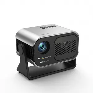 VAMVO[Official Licensed Google TV]4K Smart Projector with WiFi and Bluetooth, Outdoor Projectors with Dolby/Auto Focus, Built-in Streaming Apps Portable Movie Phone Wireless Gaming Wifi Proyector for Bedroom/Home/Celling