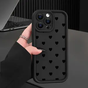 Popular Love Heart Pattern Case for iPhone 17 16 15 14 Pro Max 13 12 11 XR XS Air Plus Shockproof Non Slip Military-Grade Protection Silicone Cover Camera Polka Dot Custom Monogram Striped Phone Glitter Electroplated Transparent Leather Cross Fidget