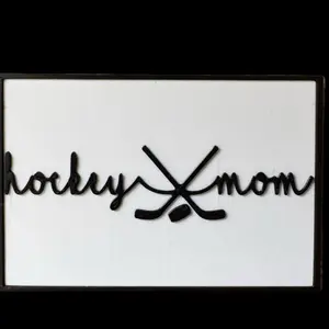 Velcro Bag Patch - Hockey Mom with Hook Side Adhesive 2”x3”