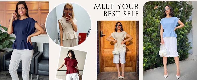 Cicy Bell Womens Peplum Tops Summer Babydoll Cap Sleeve T-Shirts Dressy Casual Crew Neck Pleated Blouses Cicy Bell Womens Peplum Tops Summer Babydoll Cap Sleeve T-Shirts Dressy Casual Crew Neck Pleated Blouses