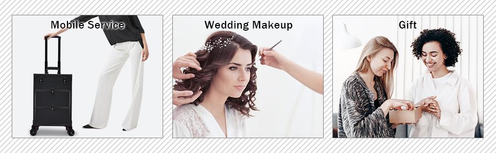 Rolling Makeup Case with Wheels Professional Cosmetology Trolley Case with 2 Large Drawers Travel Makeup Train Case with Pouch Nail Suitcase Rolling Makeup Case with Wheels Professional Cosmetology Trolley Case with 2 Large Drawers Travel Makeup Train Case with Pouch Nail Suitcase