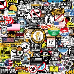 150 fun helmet stickers, funny decals, suitable for toolboxes, blue-collar prank emojis, helmets, made of waterproof vinyl, a great gift for dad.