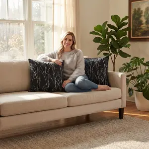 Cozy Curtain 2 Panels 18X18Inch Cushion Cover For Home Decor Non-Braided Design Ideal For Bedroom Accessories Ft24791