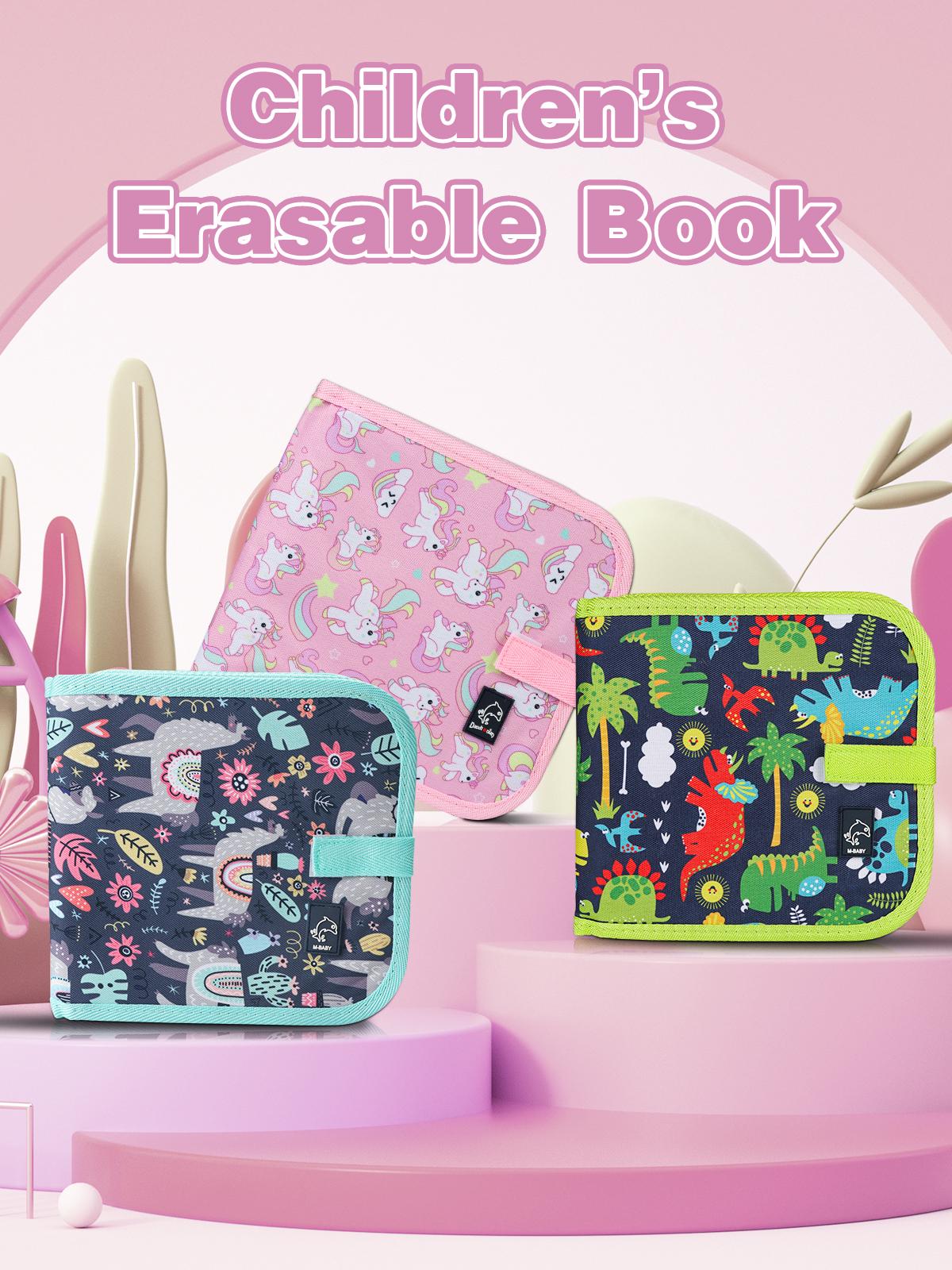 Erasable Reusable Watercolor Pen Doodle Set for Toddlers, Toddler Coloring Set 1 2 3 4 Years Old - Unicorn Reusable Drawing Book, 12 Watercolor Markers, 14 Pages of Art, Creative Play & Fun for Kids - Car Activity Travel Coloring Kit for Kids