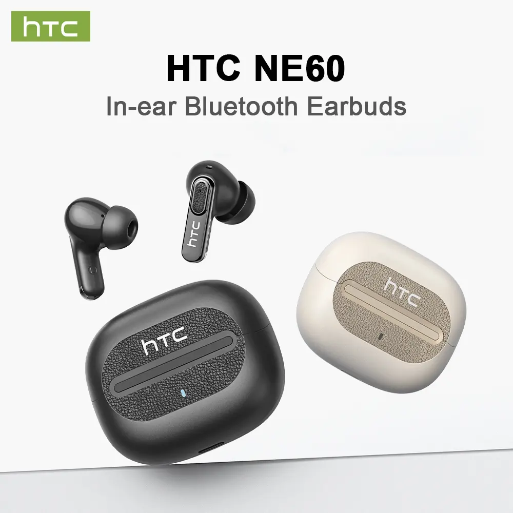 HTC NE60 True Wireless Earbuds - Bluetooth 6.0 Electronic Headset, IPX5 Waterproof, Built-in Microphone, Bluetooth Music Headphones, Built-in Audio Headphones, Sports & Office Use, Easy Carry, Bluetooth Waterproof Wireless Headphones, True Wireless Earbud