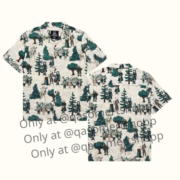 LOTR Sceenic Woodlaand Alooha Hawaiian Shirt, Casual Button Up for Fans & Travel