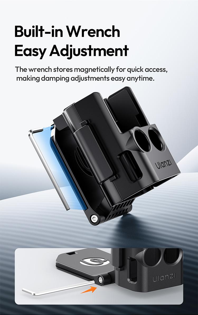 Ulanzi PK15 Pocket 3 Magnetic Mount Expansion Holder for DJI OSMO Pocket 3 Cold Shoe 180° Adjustable Video LED Light Mount Action Camera Accessories